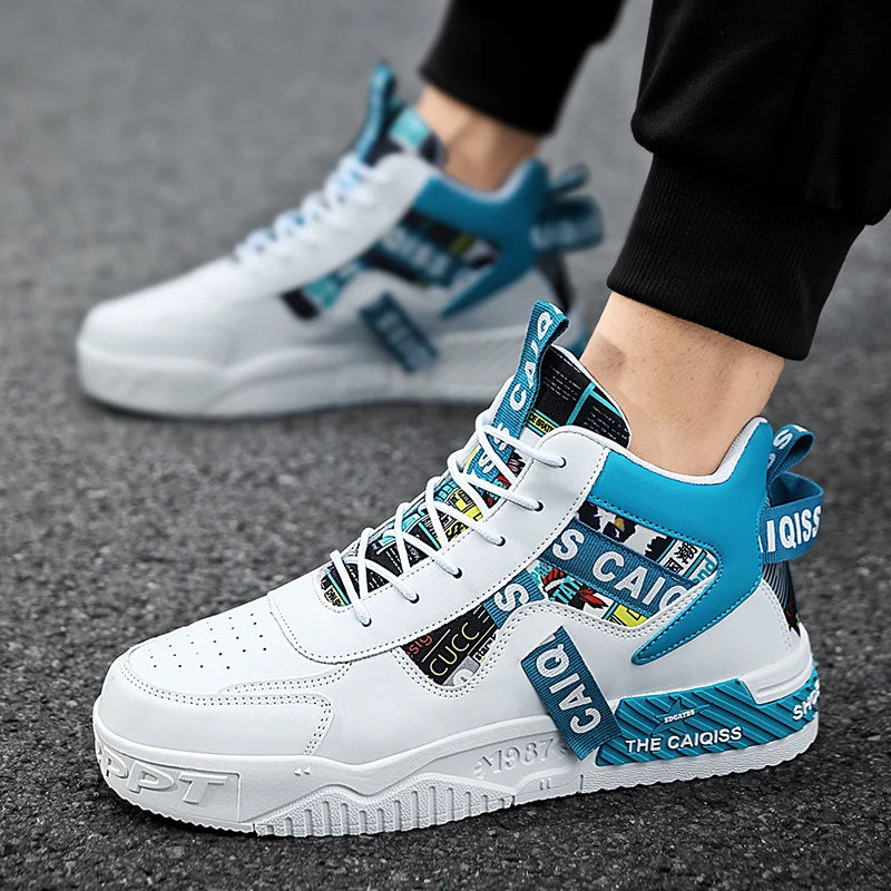 Platform Vulcanized High-Top Sneakers - Unisex Sports Shoes