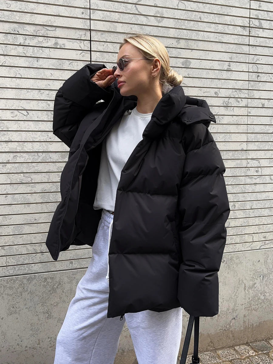 Women's Quilted Loose Parkas Cotton Puffer Jacket