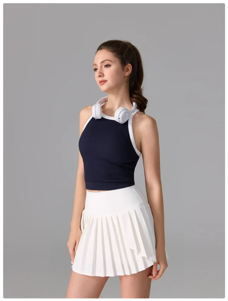 Women's Seamless Knitted Yoga Top - Sleeveless Quick Dry Workout Vest