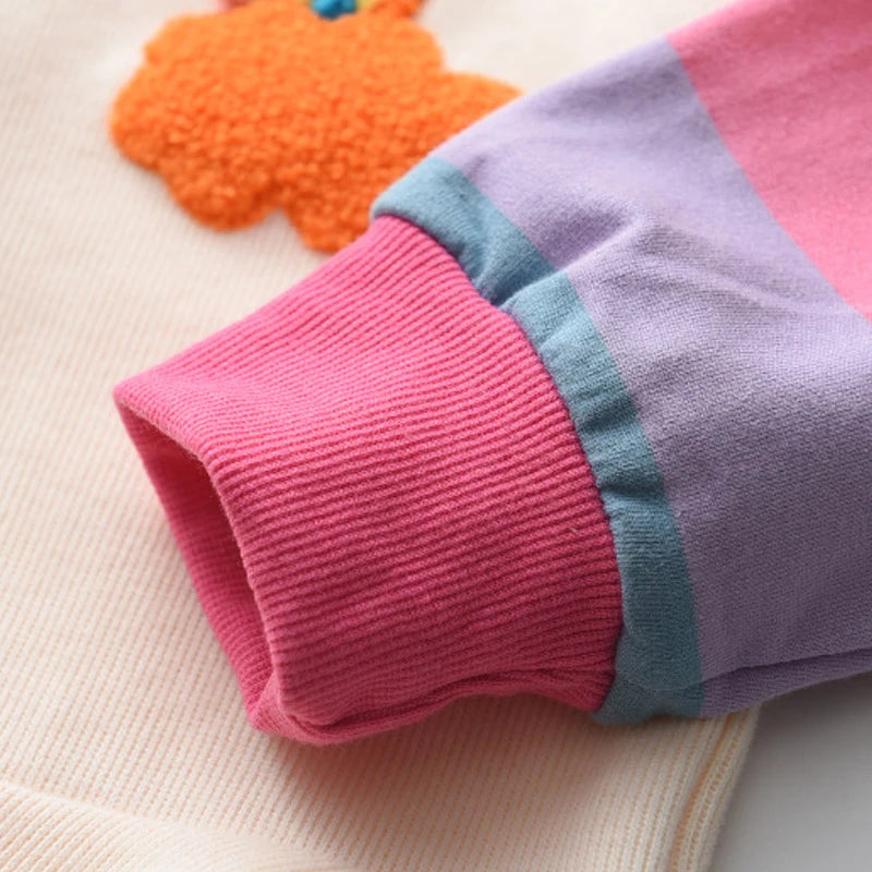 Girls Autumn Princess Rainbow Colourful Hooded Dress