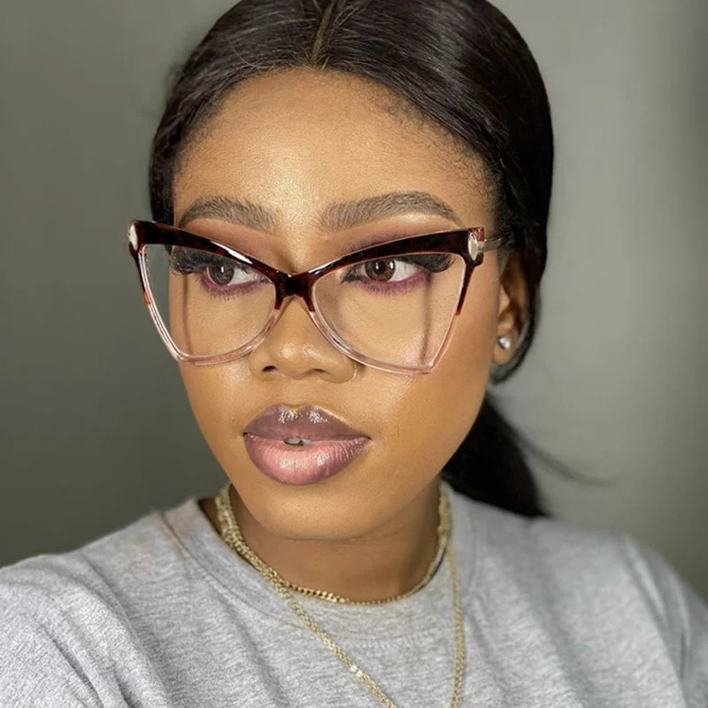 Women's Cat Eye Blue Light Blocking Glasses - Butterfly Large Frame Eyewear