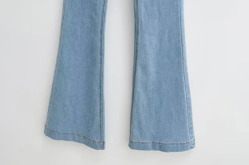 Women's Elastic Flare Denim Jeans