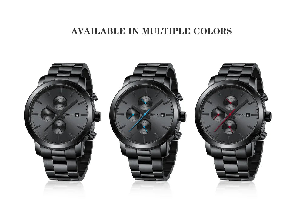 Stainless Steel Chronograph Watch - Luxury Waterproof Business Watch