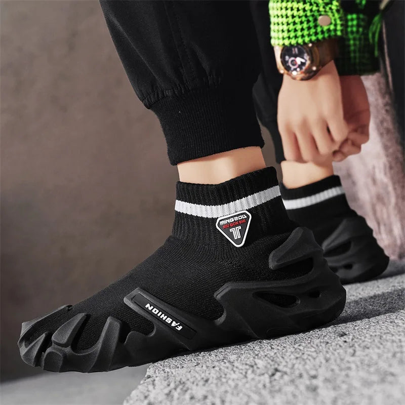 Men's Sports Mesh Slip On Comfortable High Top Shoes Sneakers
