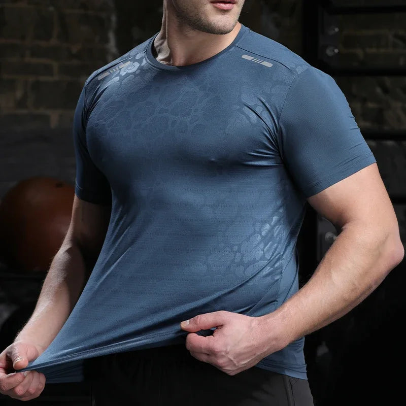 Men's Running Compression Dry Fit Short Sleeve Sport  Gym Fitness Jogging Sweatshirt Athletic T-Shirt Top
