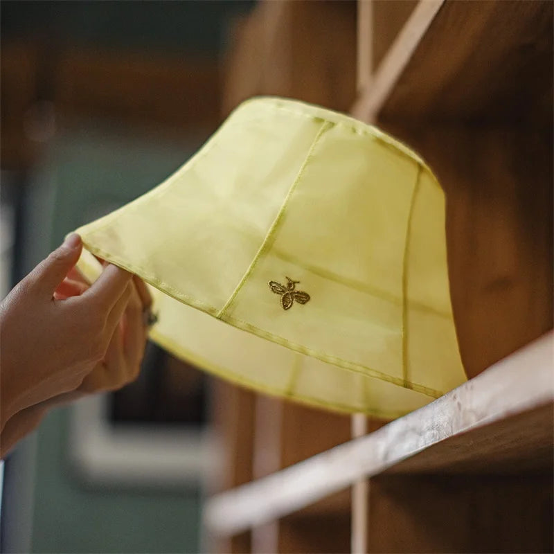 Foldable Bucket Hat with Mesh - Breathable Summer Sun Hat