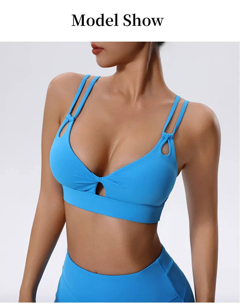 Women's High Impact Push-Up Sports Bra – Open Back Gym Crop Top