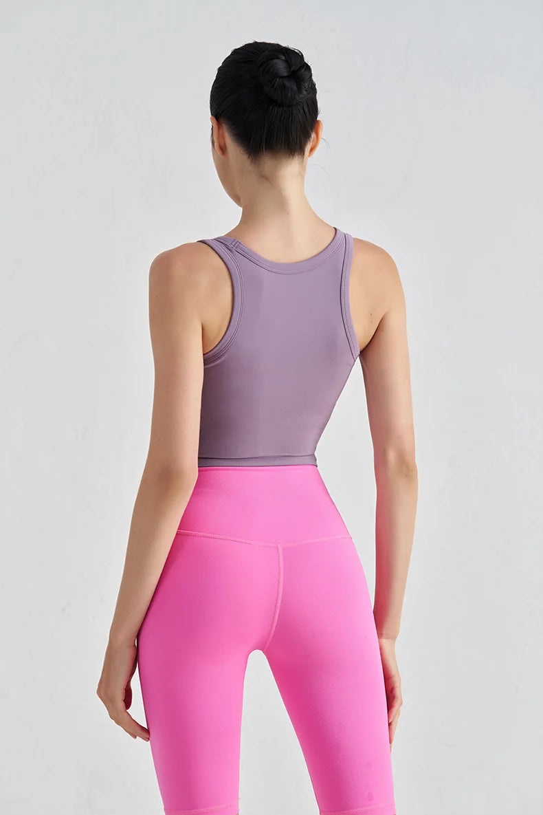 High Support Sports Bra - Breathable Nylon Fitness & Yoga Top