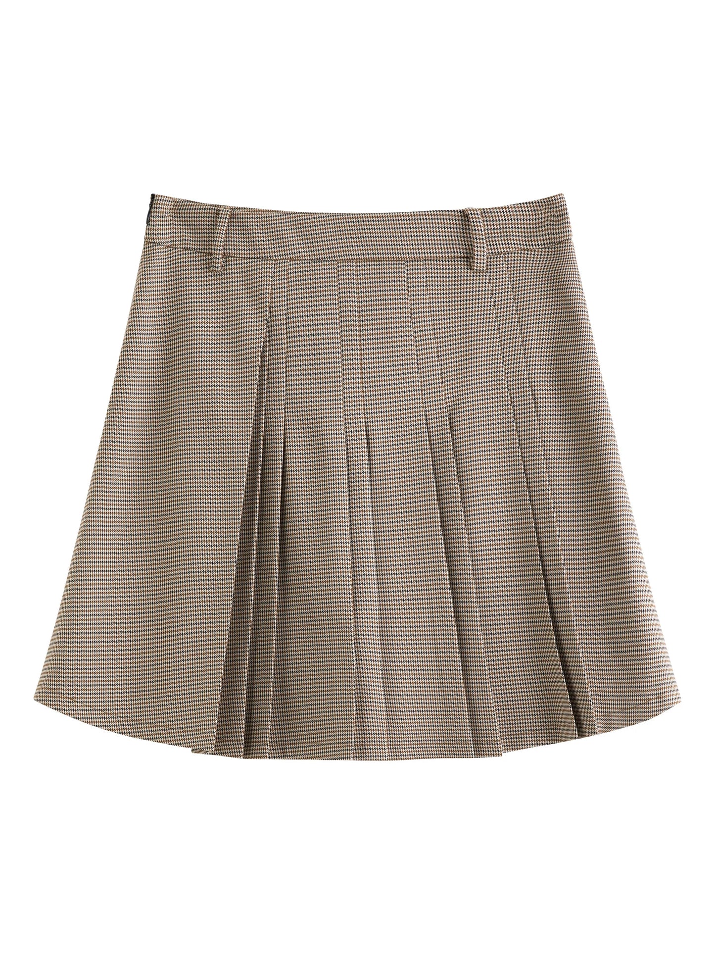 Blue Plaid Shirt & Navy Skirt Set - Long Sleeve Two-Piece