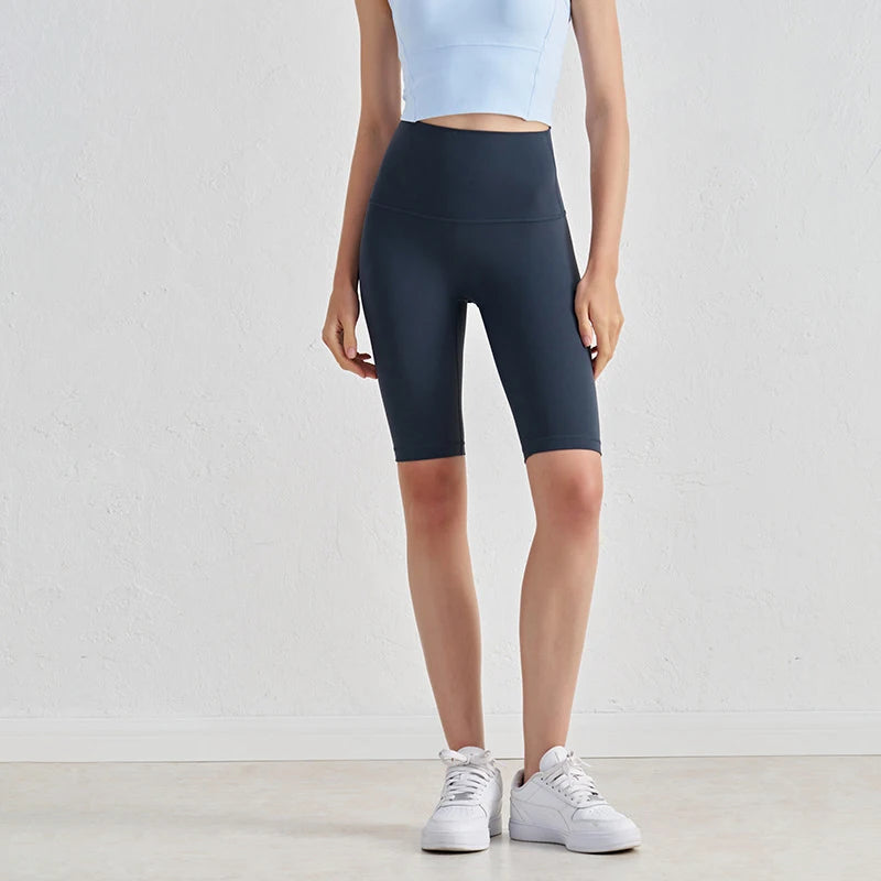 High Waist Gym Shorts 2-Pack - Women's Yoga Cycling Shorts with No T-Line