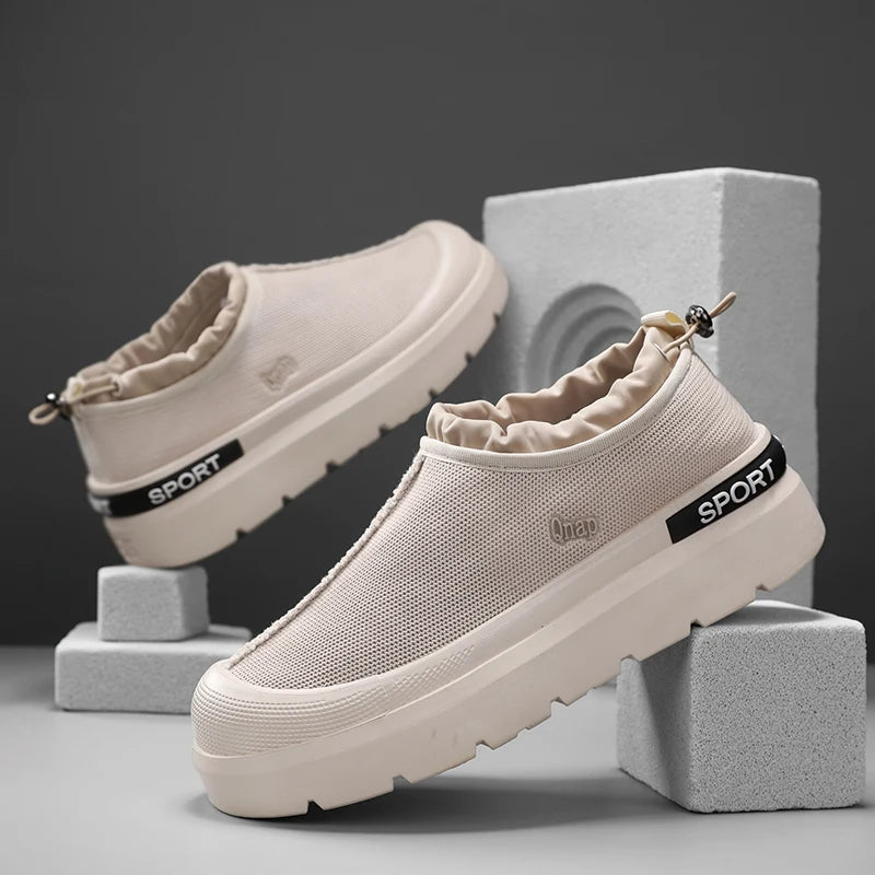 Men's Platform Vulcanized Slip-On Sneakers - Comfortable Running Tennis Shoes