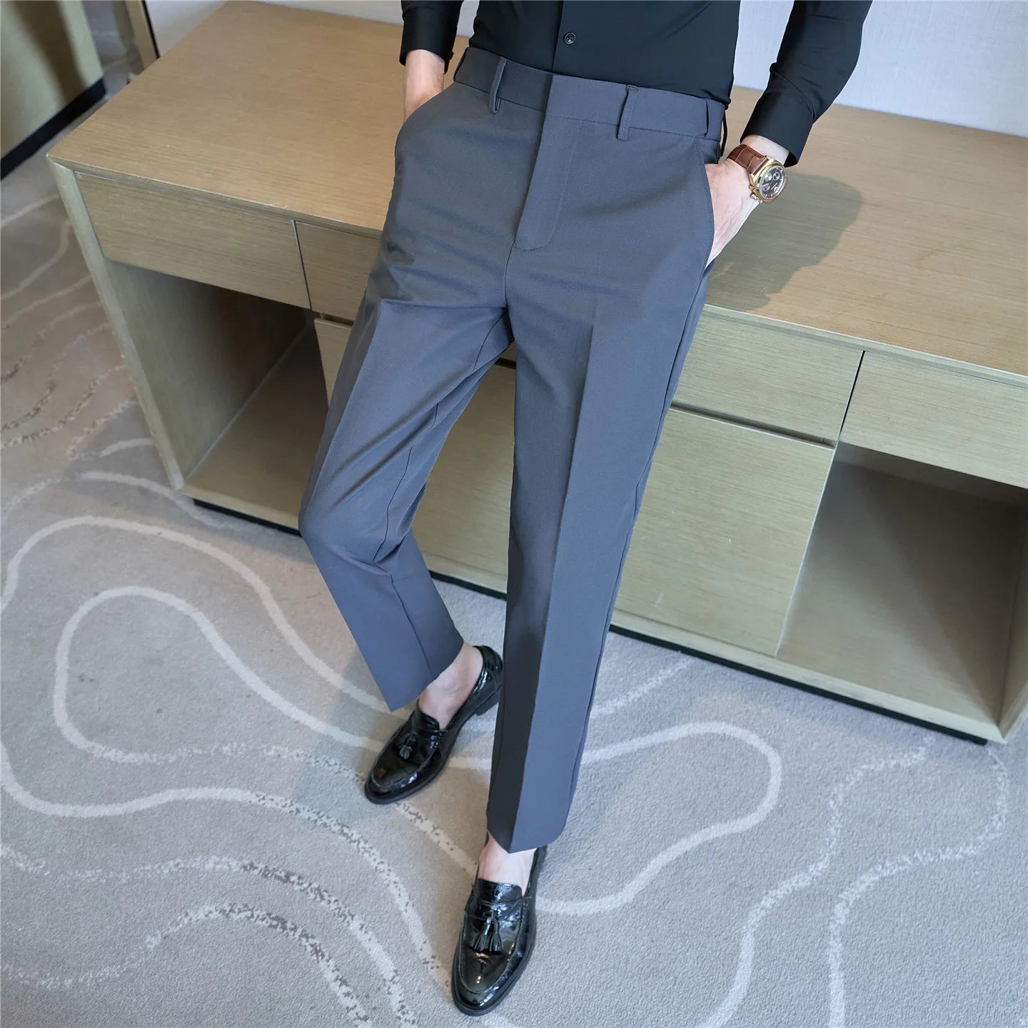 Men's Slim Fit Suit Trousers