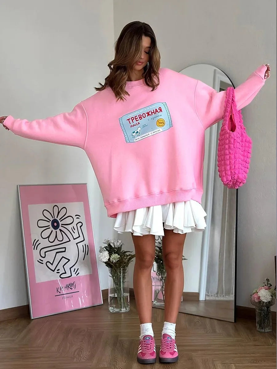 Women's Loose Round Neck Oversized Chic Sweatshirt