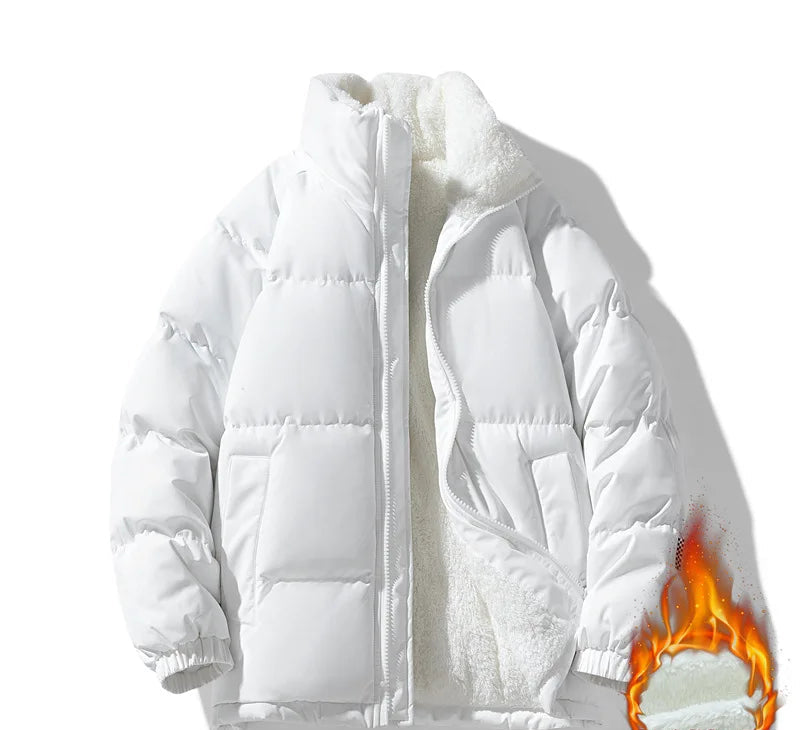 Men's Slim Fit Thickened Padded Jacket | Fur-Lined | Stand Collar | Bungee Hem | 8 Colours | S–XXXL