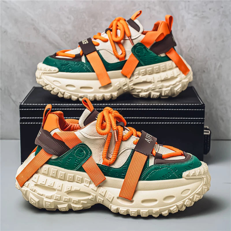 Men's Casual Platform Sports Shoes Lace Up Sneakers