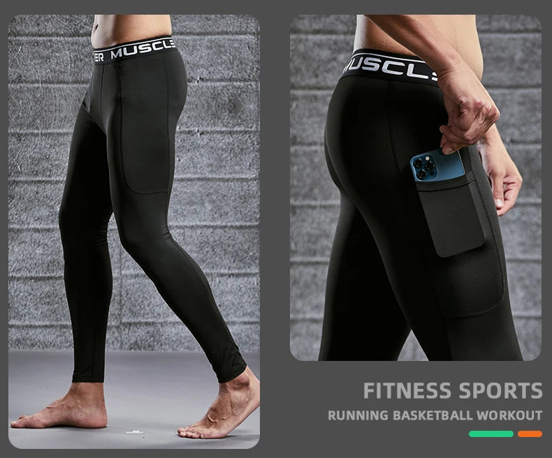 Men's Compression Sweatpants Tights Sport Pants for Gym Fitness Running Joggings Workout Trousers Dry Fit Leggings