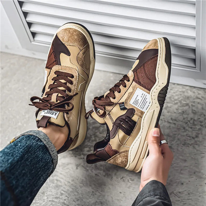 Men's Casual Platform Lace Up Comfortable  Sneakers