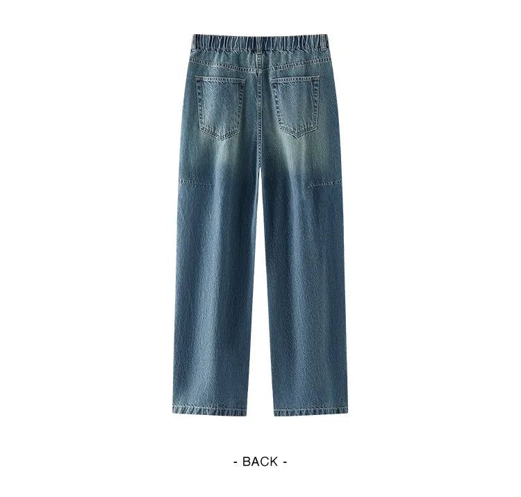 Women's Loose Pure Cotton Long Pants with Curved Hem