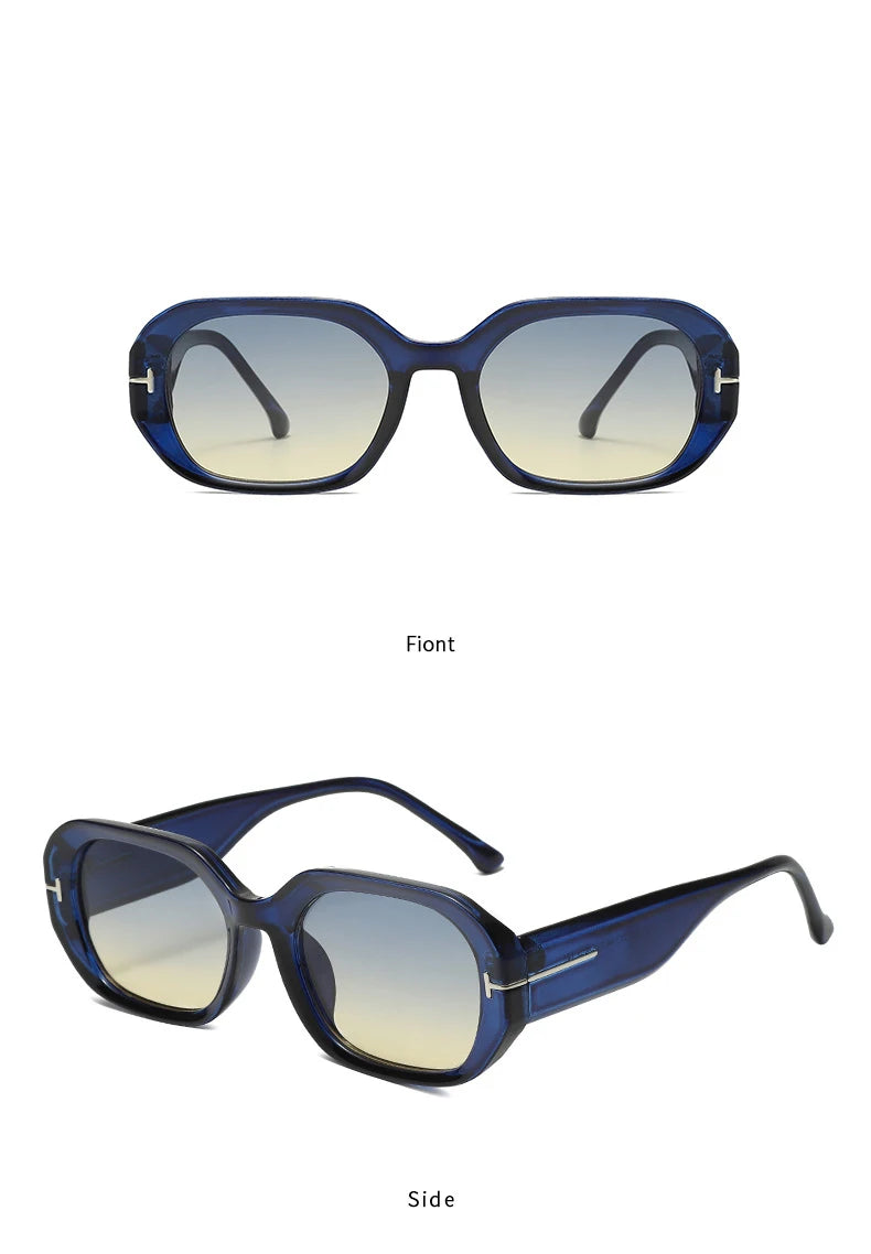 Women's Retro Rectangle Sunglasses - Vintage Small Frame Classic Eyewear