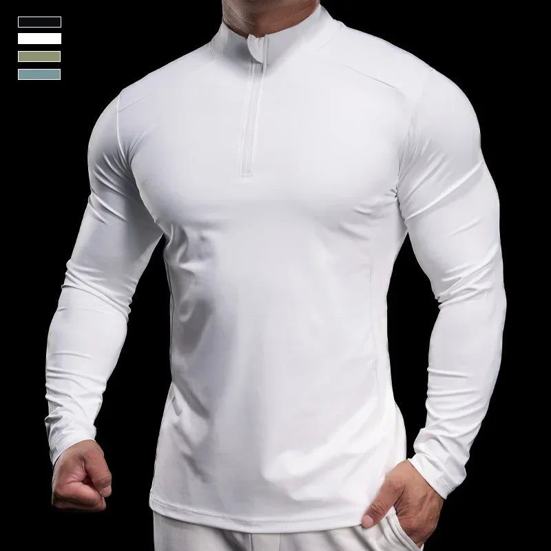Men's Compression Long Sleeve Workout Gym Running Quick Dry Comfort Sports Bodybuilding Training T-Shirt