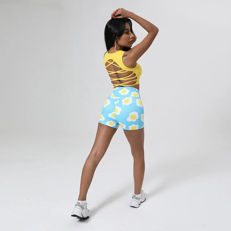 High Waist Printed Shorts