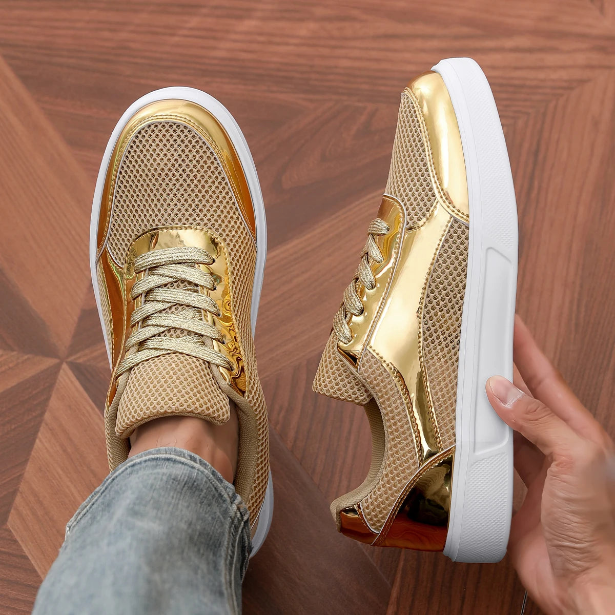 Men's Platform Skateboard Sneakers - Breathable Outdoor Vulcanized Tennis Shoes
