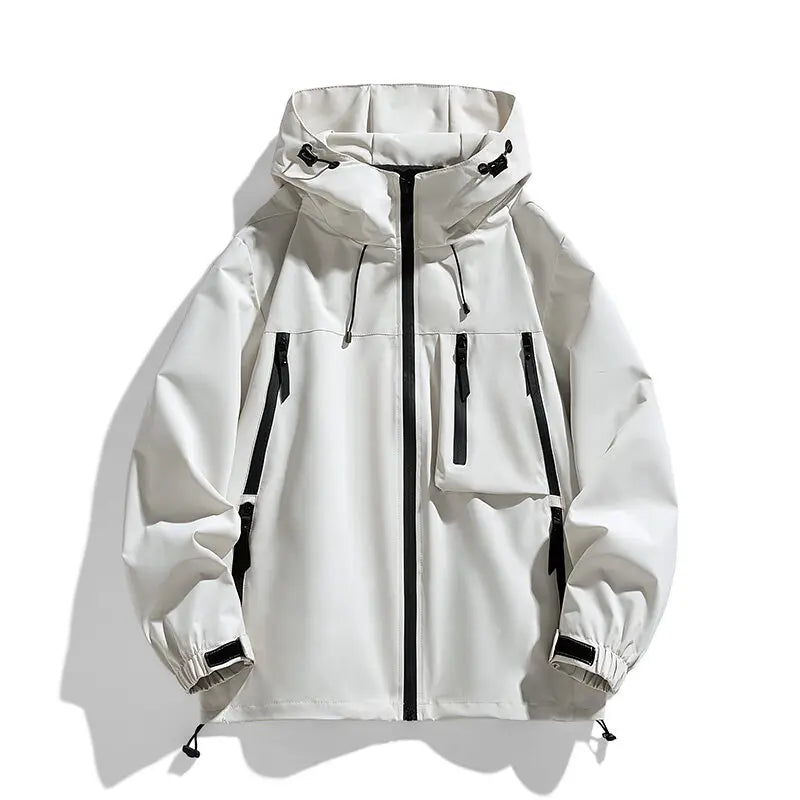Men's Hooded Waterproof Hiking Jacket - Cargo Casual Outerwear Coat