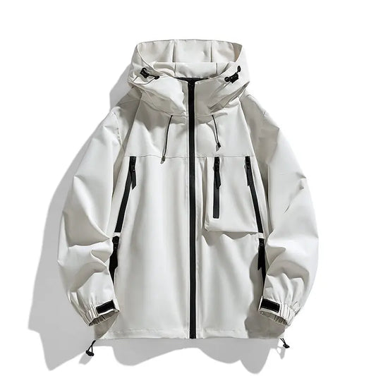 Men's Hooded Waterproof Hiking Jacket - Cargo Casual Outerwear Coat