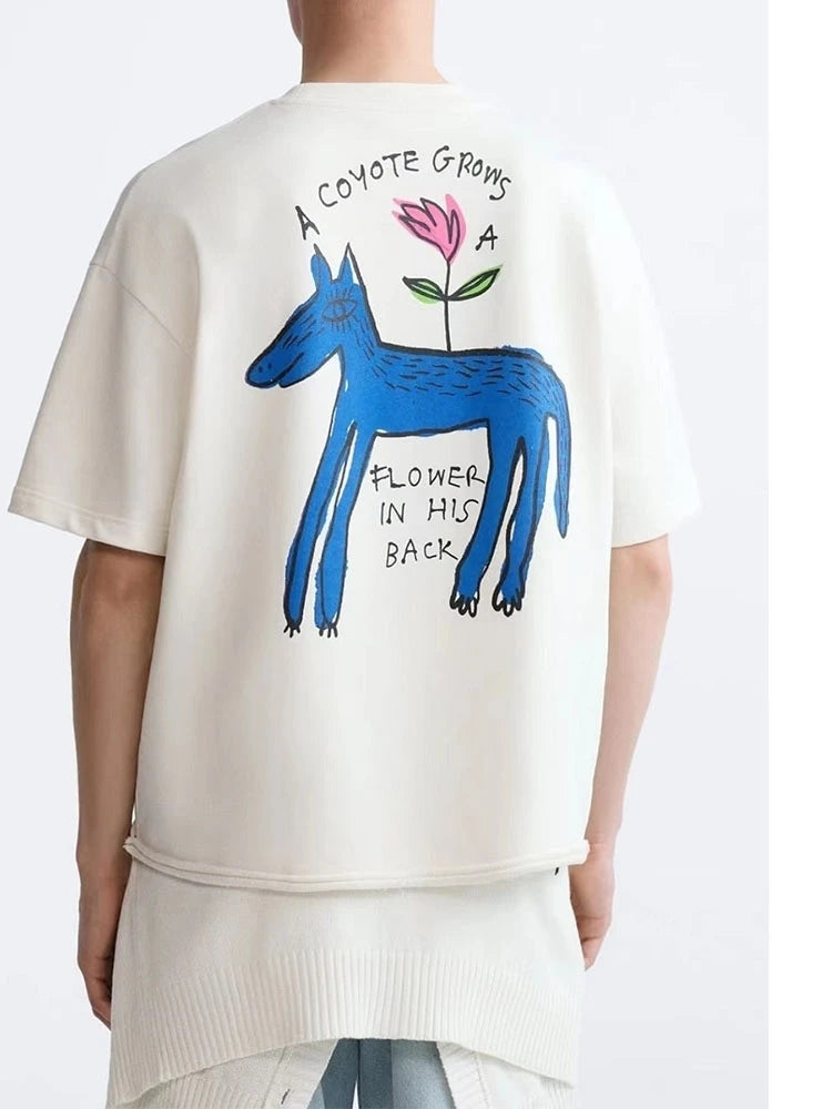 Unisex Loose Fit Printed Cotton T-Shirt