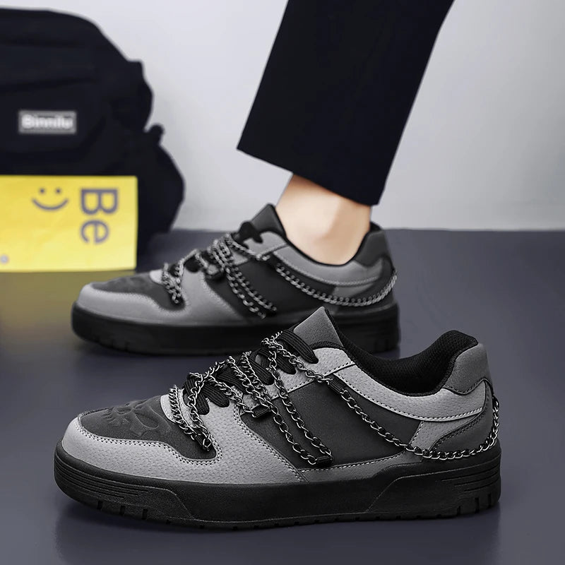 Men's Metal Chains Skateboard Sneakers