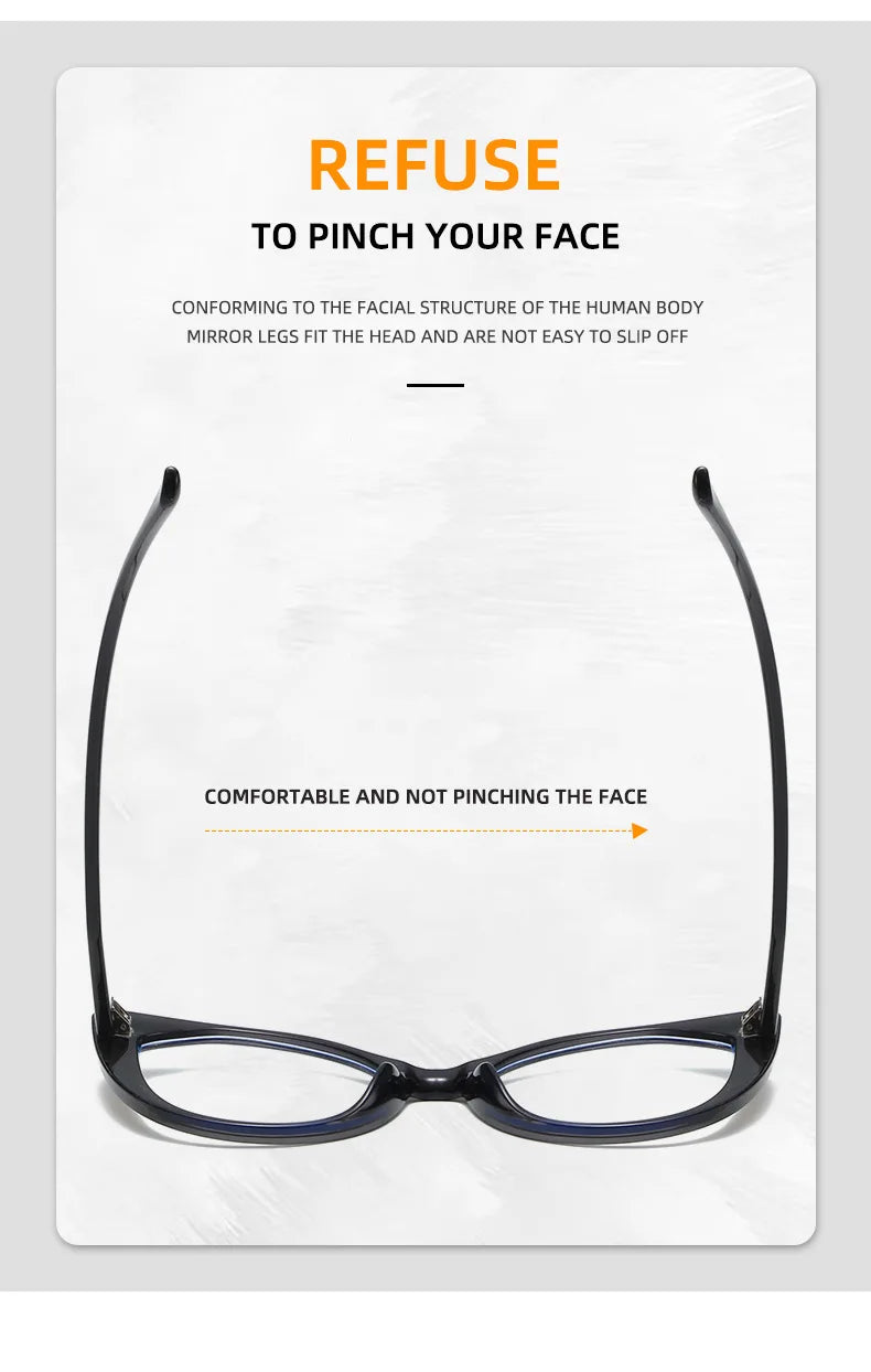 Cat Eye Blue Light Blocking Glasses - Large Frame Fashion Eyewear for Women & Men