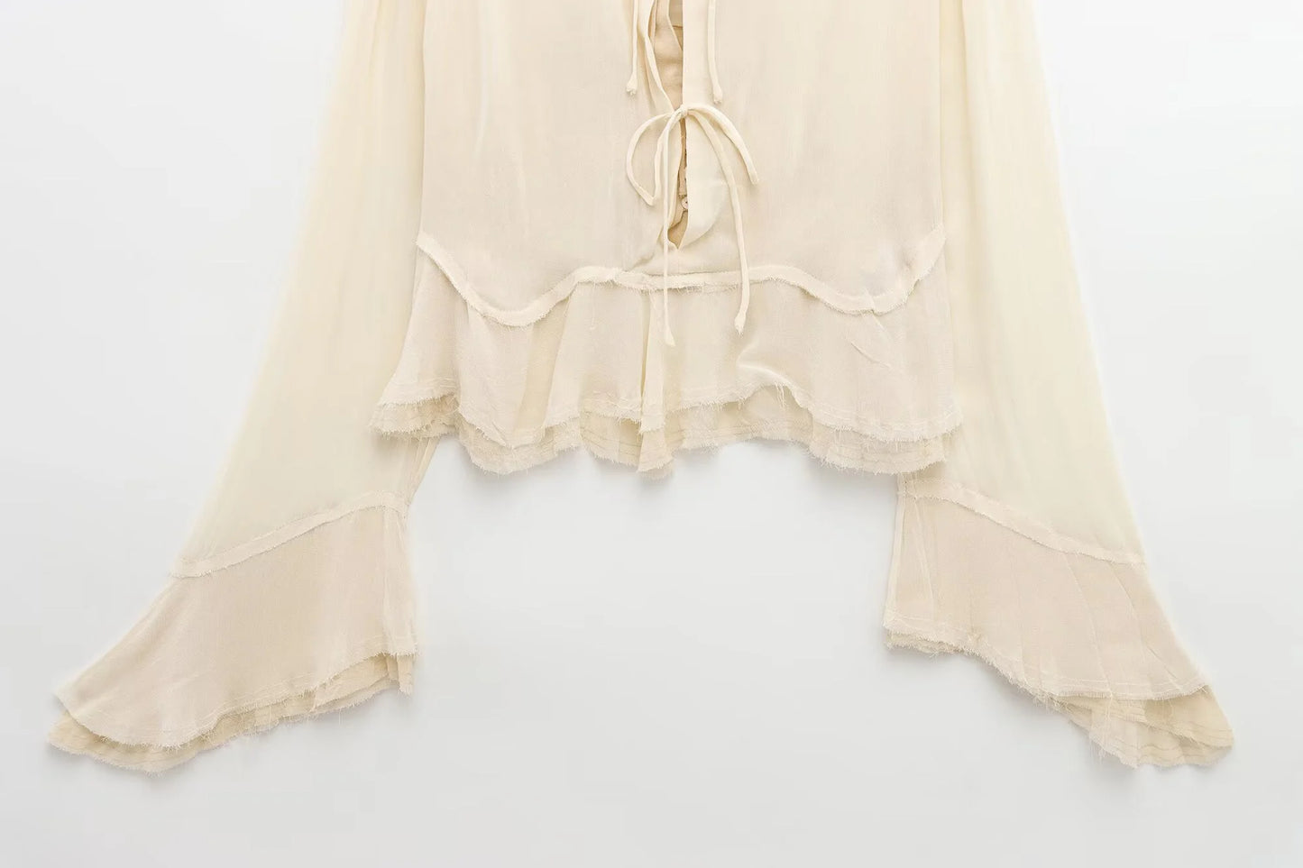 Women's Summer Lace-Up Cardigan - Lightweight Long Sleeve Top