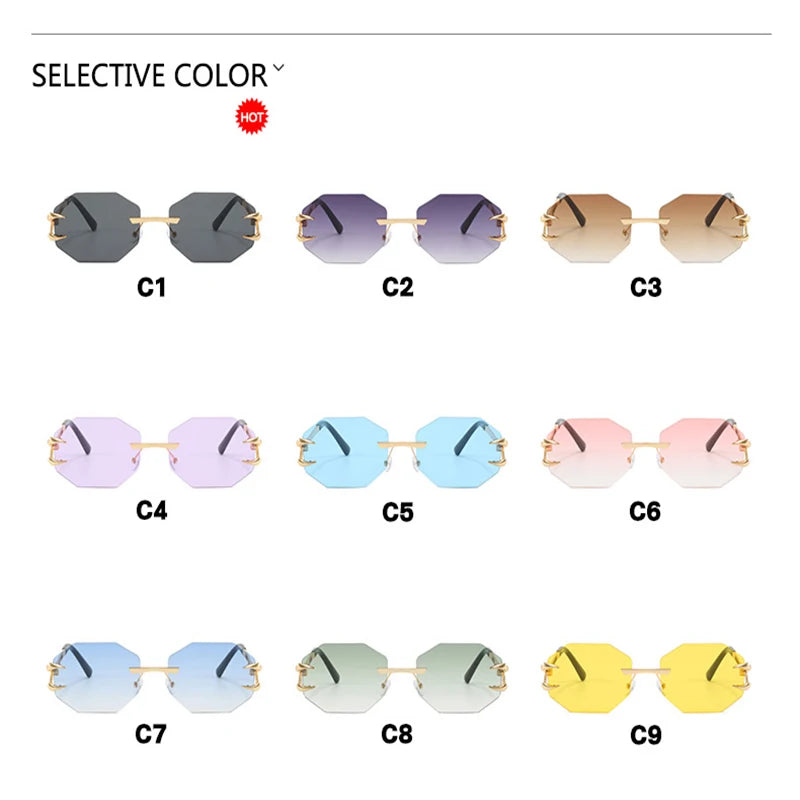 Women's Fashion Sunglasses - Frameless UV400 Sports Eyewear