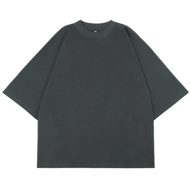 Men's Short Sleeve Heavy Cotton Half Sleeve Summer Crew Neck T-Shirt