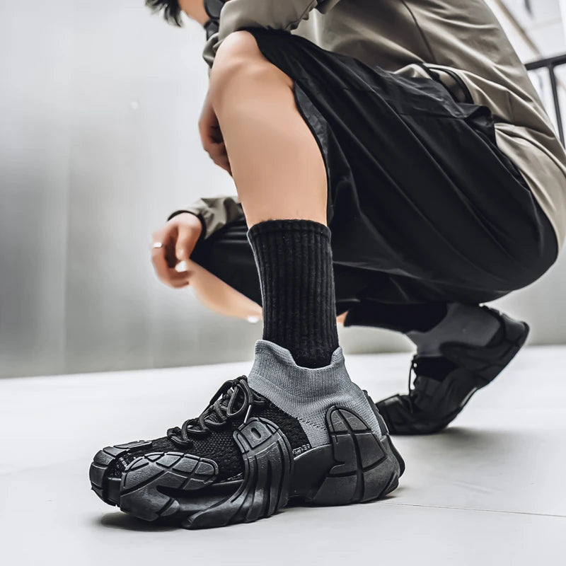 Men's Sports Mesh Sneakers Slip On Comfortable Lace Up Sneakers