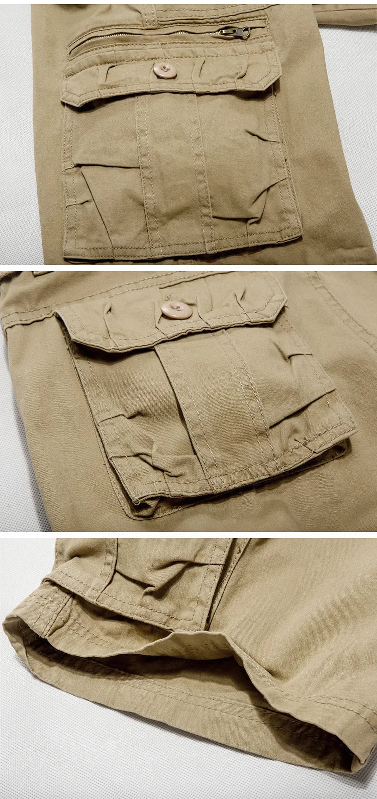 Men's Cotton Cargo Shorts - Multi Pocket Casual Summer Shorts
