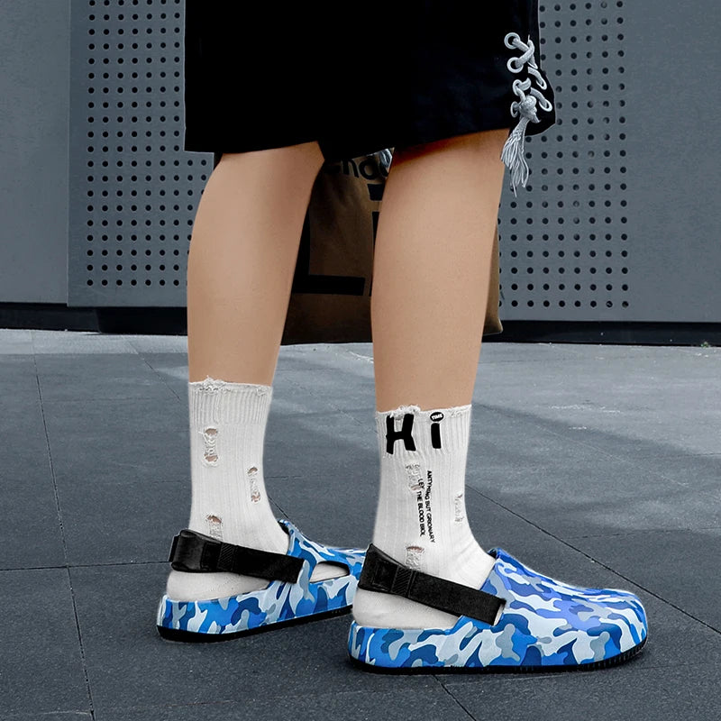 Men's Summer Slippers Sandals Camouflage  Clogs Beach Slippers Flip Flop Casual Slides