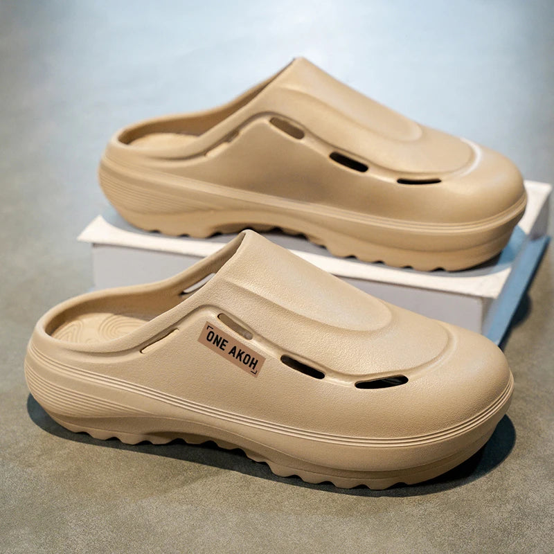 Men's Summer Slippers Platform Sandals Casual Soft Sandals Breathable Clogs Flip Flop Crocs