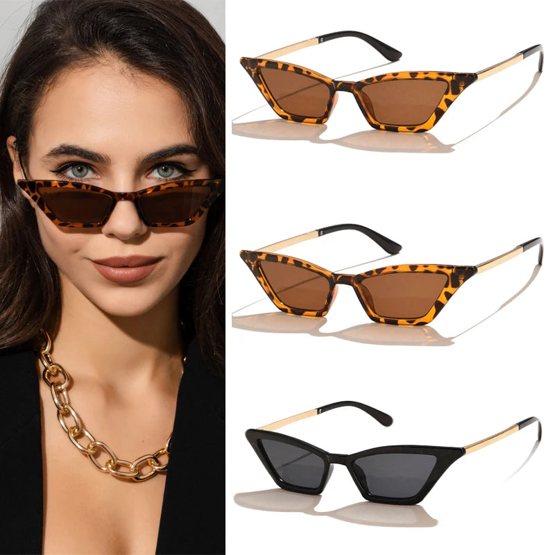 3 Pack Triangle Cat Eye Sunglasses - Metal Frame UV400 Protection Driving Eyewear