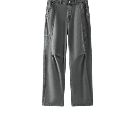 Women's Loose Pure Cotton Long Pants with Curved Hem