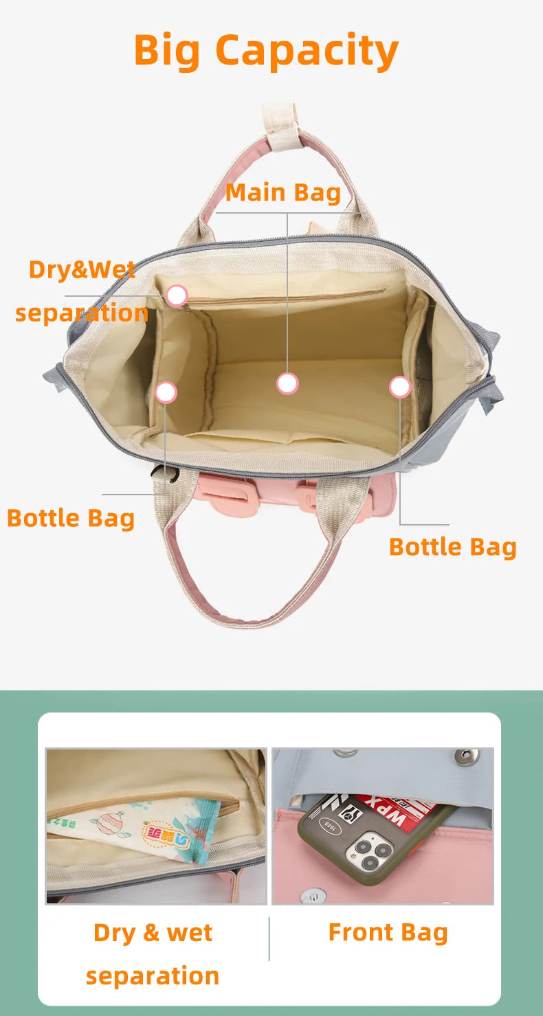 Fashion Diaper Bag Backpack - Nappy Bag for Stroller & Baby Essentials