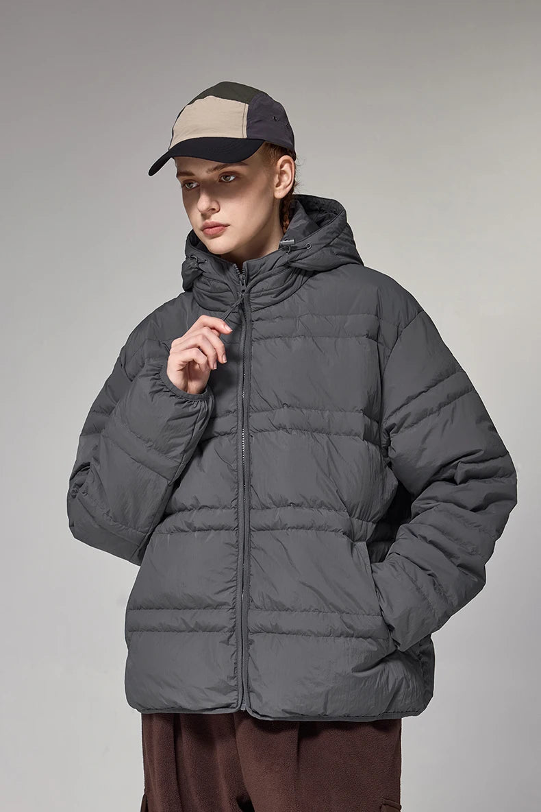 Water-Resistant Down Jacket Unisex - Streetwear Warm Loose Fit with Detachable Design