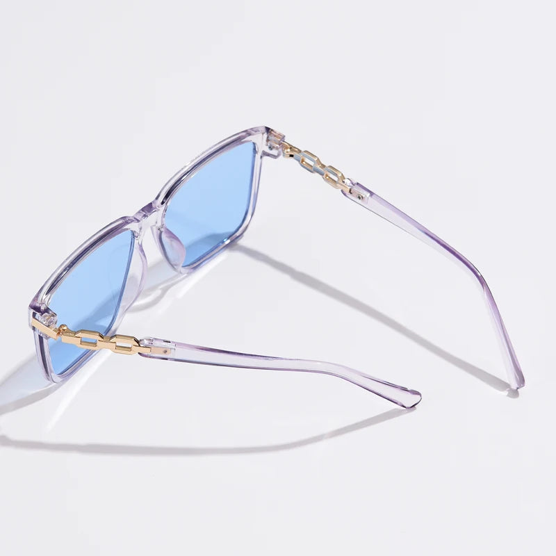 Pink Square Sunglasses - Small Full Frame Gradient Lens Vintage UV400 Women's Eyewear