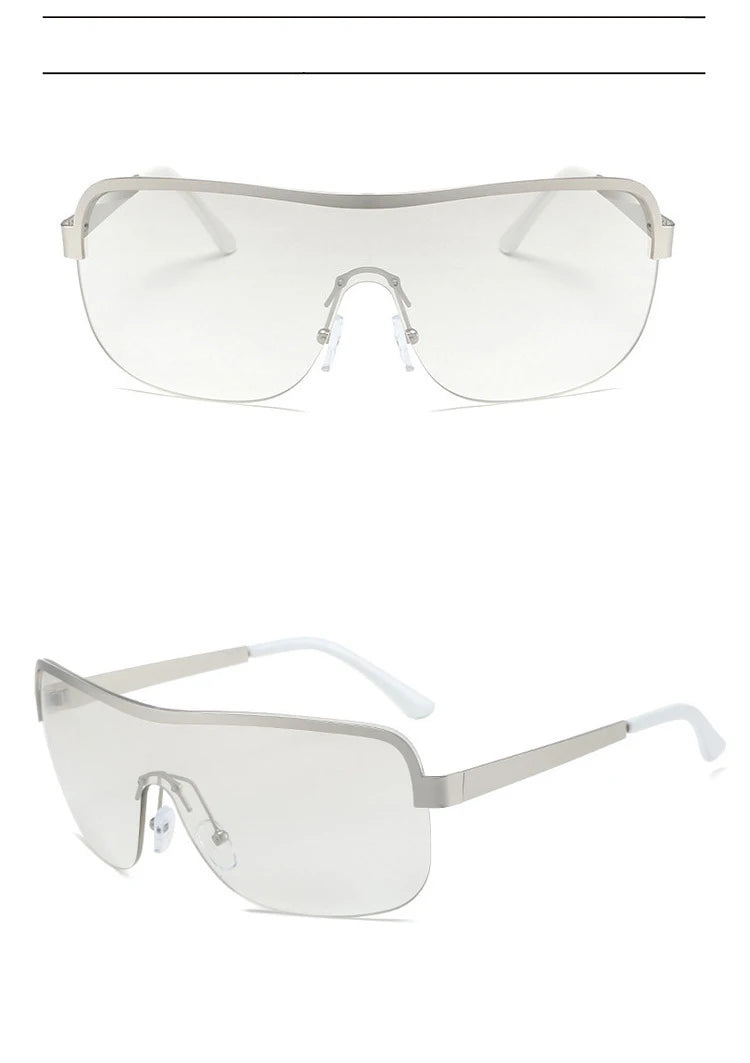 Half Frame Retro Sunglasses - Women's Windproof Street Style Eyewear