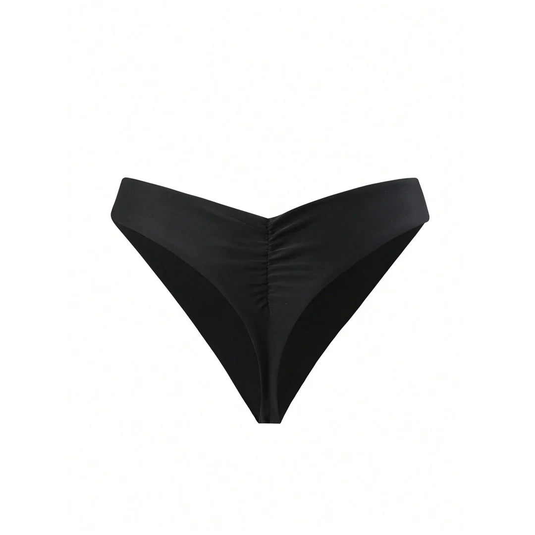 Women's Scrunch Thong Bikini Bottom Swim Brief Swimwear