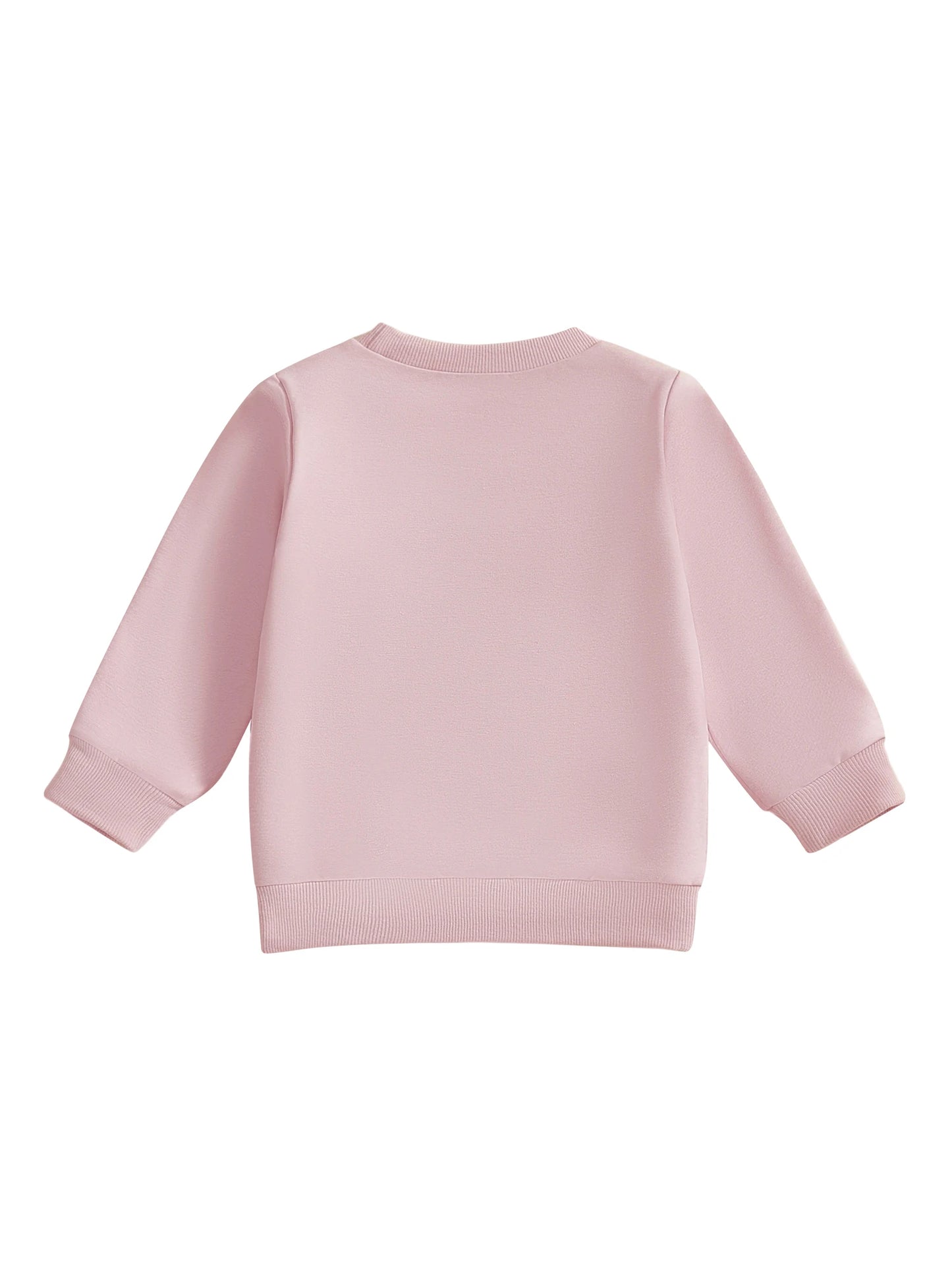 Girls Long Sleeve Sweatshirt - Letter Embroidery Pullover Top