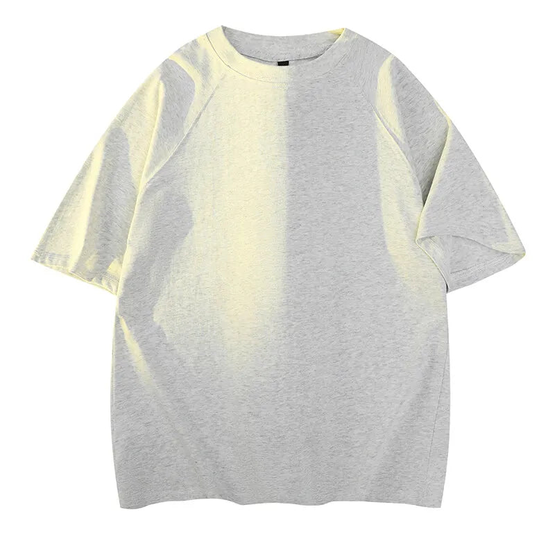 Men's Cotton Round-Neck Short Sleeve Casual  Loose Breathable Pullover T-Shirt
