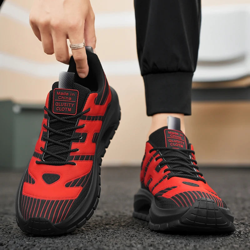 Men's Casual Sneakers Breathable Lace Up Platform Trainers Shoes