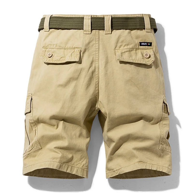 Summer Cotton Cargo Shorts - Multi-Pocket Casual Knee Length Shorts