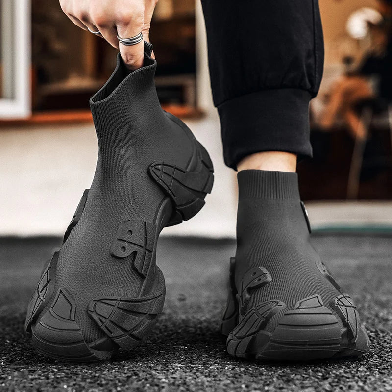 Men's Sports Mesh  Slip On Comfortable High Top Sneakers